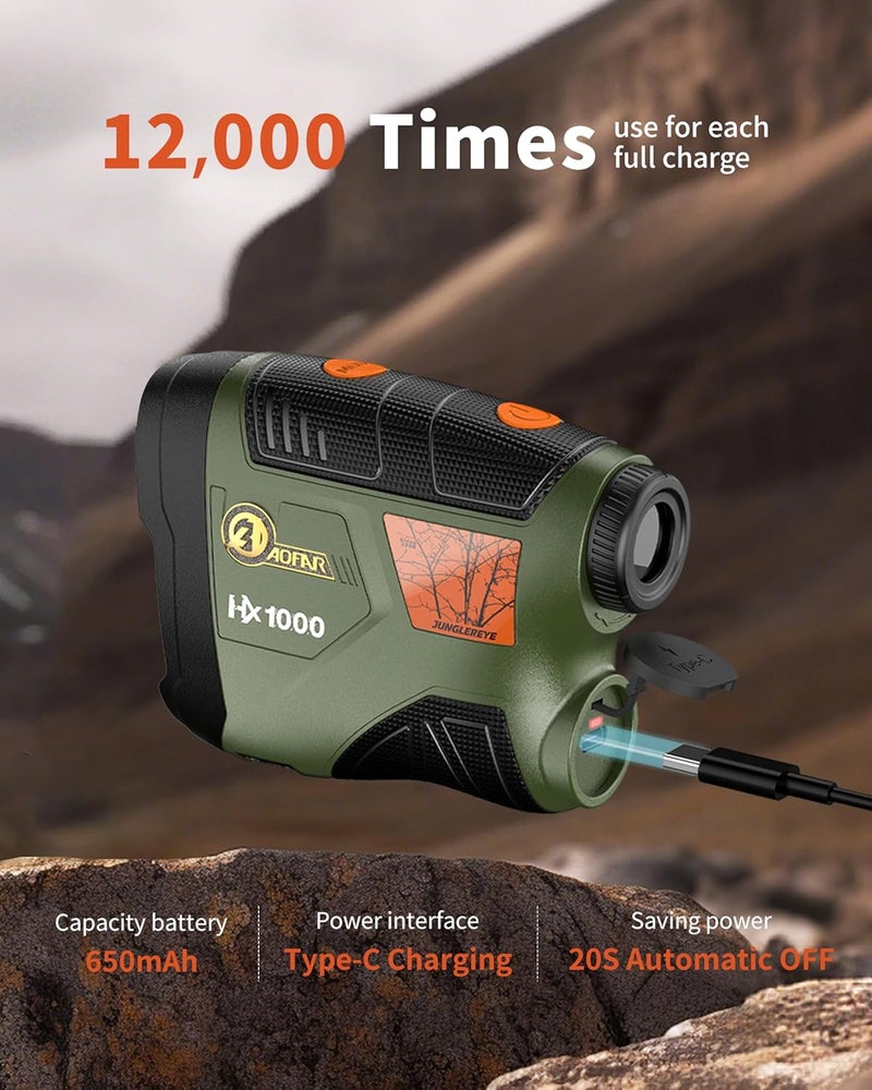 AOFAR HX1000 Range Finder for Hunting Archery, 1000 Yards with Angle and Horizontal Distance, Shooting Rangefinder for Rifle. Range, Scan, Speed Mode for hunter. Waterproof - Image 5